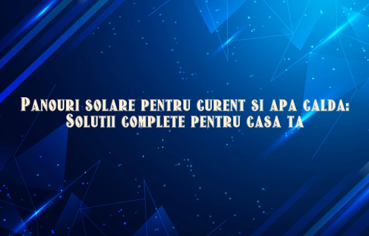 panouri solare pentru curent si apa calda