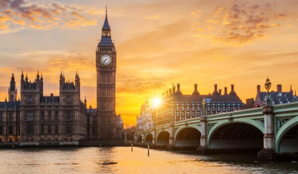 big ben westminster bridge sunset london uk